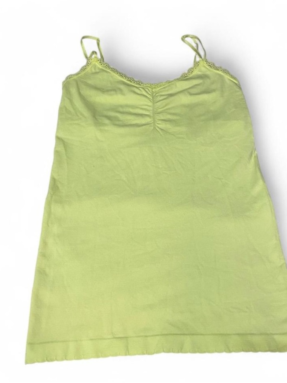 Victoria’s Secret Neon Yellow Lace Trim Shelf Bra Cami Tank | Medium